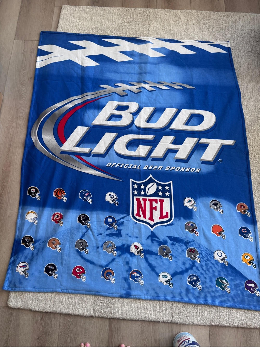 NFL Bud Light Blue Team Helmet Blanket